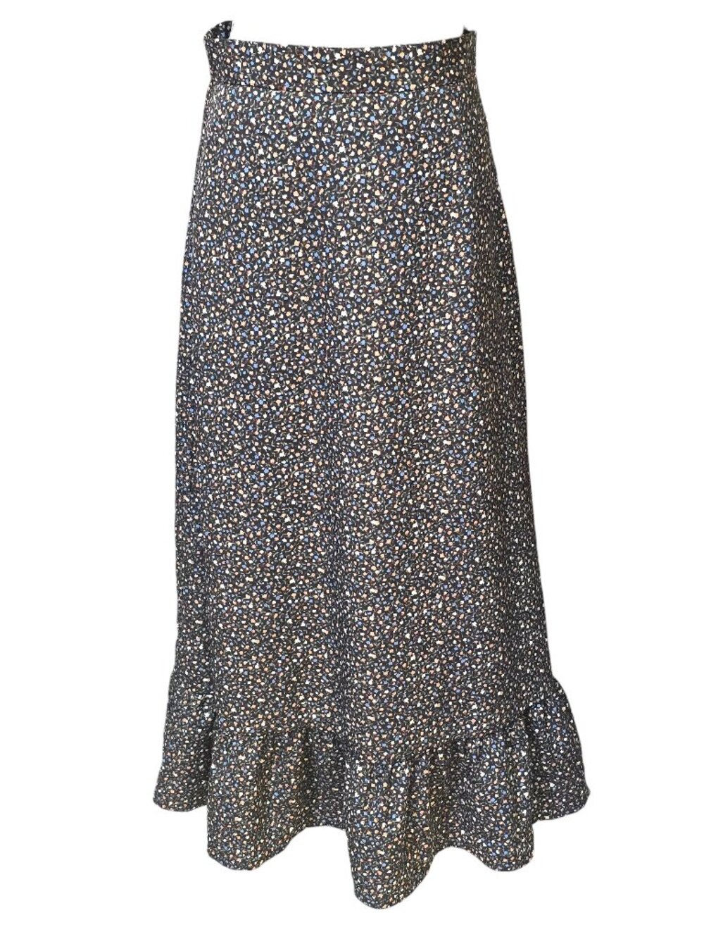 Luella Women's Black Multi Color Ruffle Maxi Skirt Small (Sample)